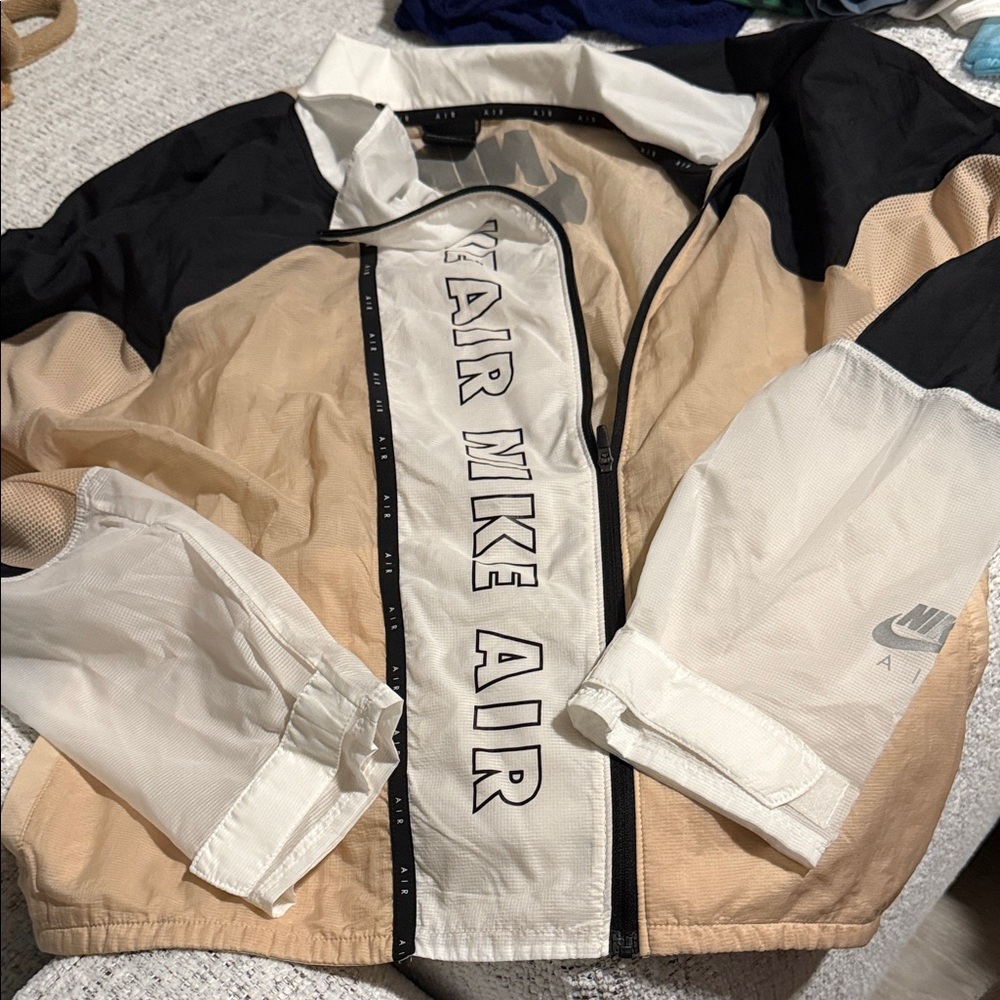 Nike Air Colorblock Windbreaker in Black, Tan, and White